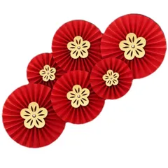 【在庫処分】ガーランド ペーパーファン パーティーデコレーション HOTQ お部屋の飾り 結婚式 誕生日 飾り付け 6枚セット