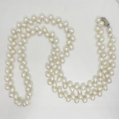 2way 本真珠 ロングネックレス 8mm パール 冠婚葬祭 90cm - メルカリ