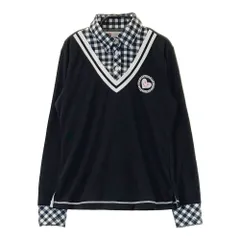 サイズ：40 VIVA HEART ビバハート  チェック切替 長袖ポロシャツ チェック柄 ブラック系 [240101537243] ゴルフウェア レディース ストスト