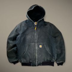 鬼フェード 襤褸 carhartt カーハート / Active Jacket アクティブジャケット ダック地 雰囲気抜群 モスグリーン ブラック SIZE:LARGE-REGULAR