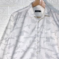ブラックレーベルクレストブリッジ　ホワイト　ドット　長袖シャツ