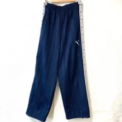 日本製◎ (^w^)b PUMA プーマ ジャージ ロングパンツ イージー ボトムス トラック トレーニング スポーツ 運動 長ズボン アクティブ 練習 ロゴ刺繍 ネイビー 紺色 メンズ 男性 サイズ S
