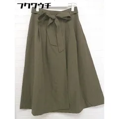 ◇ ◎ URBAN RESEARCH ROSSO リボン付き タック 膝下丈 フレア スカート サイズ 36 カーキ レディース  【中古】 【1111090000883】のサムネイル