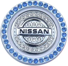 新品 （MHNETY）日産 に適し エンジンスタートボタンラインストーンスワロフスキー調車のエンジンボタンカバー ボタンスイッチ装飾カバー.ツーピーススーツ (ブルー)