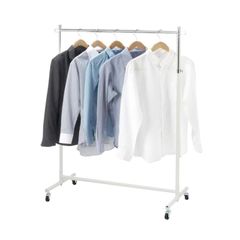 TAMATOSHI(タマトシ)ハンガーラック スリム 省スペース 収納 業務用 頑丈ハンガーラック シングル 耐荷重150kg 組立式 ホワイト シングル　幅90cm