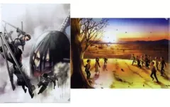 【中古】クリアファイル 単行本33巻＆34巻表紙イラスト A4クリアファイル2枚セット 「進撃の巨人」 連載完結記念グッズ第二弾