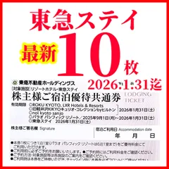 東急不動産ホールディングス　リゾートホテル東急ステイ　株主様ご宿泊優待共通券 10枚
