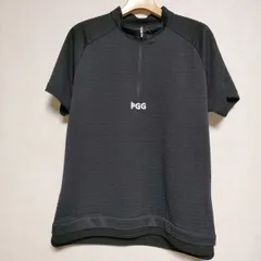 PEARLY GATES PGG チェックジャガード 半袖ハーフジップ ゴルフウェア 定価23100円 半袖Ｔシャツ カットソー ブラック メンズ パーリーゲイツ【中古】4-0619S∞