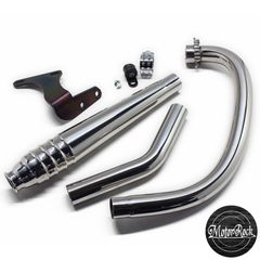 SR400/500用 69メガホン 新型フルエキ アップ キャブ車 MOTOR ROCK (MR-EX184U)