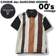 00s archive コムデギャルソン オム COMME des GARCONS HOMME マルチチェック 切り替え 半袖 ポロシャツ AD2009 XS メンズのサムネイル