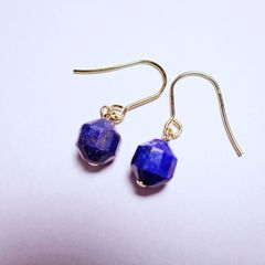 1点作品☺︎ パープルターコイズ×コッパーピアス イヤリングに変更可能