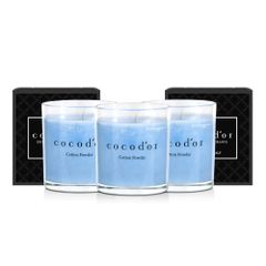 【特売】COCODOR ココドール プレミアムジャー キャンドル 3個セット コットンパウダー(Cotton Powder) イタリア製 アロマキャンドル - プレゼント 女性 誕生日 記念日 線香 贈り物 ギフト 人気