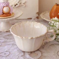 マグカップ ティーカップ コーヒーカップ クロエシリーズ カップ スープカップ 洋食器 フレンチ食器 フレンチカントリー アンティーク調 陶器 シャビーシック antique 可愛い おしゃれ カフェ風