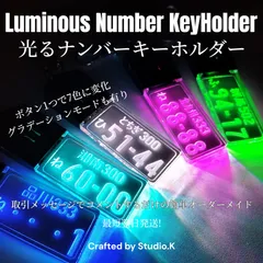 おしゃれでかっこいい光るナンバープレートキーホルダー コメントするだけの簡単オーダーメイド 即日発送
