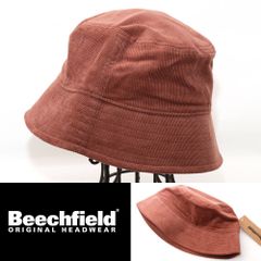 バケットハット 帽子 Beechfield ビーチフィールド EarthAware organic cord bucket hat レッド系 BC687-LXL-REWO イギリス ブランド