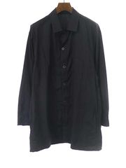 Yohji Yamamoto POUR HOMME ヨウジヤマモト プールオム 18SS コットンロングシャツ ブラック 3