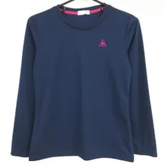 ★特価★【超美品】ルコック 長袖Ｔシャツ ネイビー ロゴピンク レディース L ゴルフウェア le coq sportif