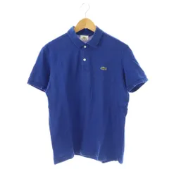 ラコステ LACOSTE ポロシャツ 半袖 ロゴ 4 青 ブルー /AT