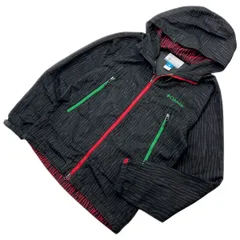 Columbia ☆ ナイロンジャケット パーカー 総柄 ブラック レッド グリーン S 登山 ハイキング アウトドア キャンプ 人気 コロンビア■BE265