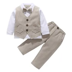 【在庫処分】子供タキシード 上下セット 子供服 ベスト 七五三 スーツ 男の子 結婚式 ベビーフォーマル [Suerba]