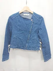 ◇ Θ SPIRALGIRL スパイラルガール レースアップ 長袖 デニム ジャケット Gジャン サイズF ブルー系 レディース E  【1505290038713】