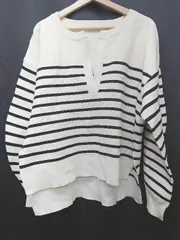 ◇ ⊇ ap retro　アプレトロ ボーダー柄 長袖 ニット サイズF ホワイト メンズ P  【1408200022980】