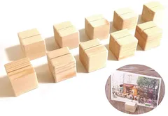 HWT キューブ 型 メモスタンド 席札 名刺 クリップ ミニ 木製 結婚式 卓上 小物 装飾 メモホルダー 写真立て( キューブ型10個)