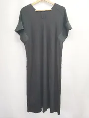 ◇ ⊂ OPAQUE.CLIP Vネック フレンチスリーブ 膝下丈 ワンピース サイズＭ ブラック レディース E  【1506250007770】