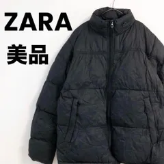 美品　ZARA　ザラ　ダウンジャケット　コート　ブラック　メンズ　L　フード
