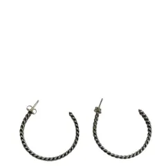 FIRST AMERICAN TRADERS ファーストアメリカントレーダーズ スターリングシルバー フープピアス ダブルツイストライン MB イヤリング SILVER 新品