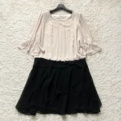 RoseTiara ローズティアラ ビジュー バイカラー フォーマル ワンピース フレア Aライン フォーマル 結婚式 大きいサイズ42