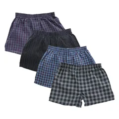 [§Ｄ∞ｄｅｌ　ｌｅｏｎｅ＼ｇｏｄｅｒｓｉ　ｌａ　ｖｉｔａ] [デルレオーネ] 先染め トランクス メンズ 抗菌防臭加工 2枚 4枚 6枚 セット 前開き ボタン付き 綿100％ (4枚セット, 5_l) 1