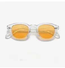 伊達メガネ サングラス クリア透明 オレンジ UVカット ストリート レトロ ヴィンテージ 韓国 ヒップホップ お洒落オシャレ クラシック Y2K 個性的 男性女性 ラウンド ボストン スクエアアンティーク ユニセックス ストリート メンズレディース トレンド