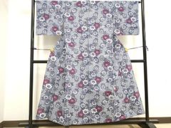 絞り浴衣 総絞り 紺 白 花柄 浴衣 単品 身丈149cm 裄66cm 美品 - メルカリ