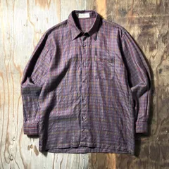 Pierre Balmain ピエールバルマン 日本製 とろみ ウール フランネル ネルシャツ 長袖 シャツ チェック オールド アーカイブ 80s 90s 古着 VINTAGE MM11のサムネイル