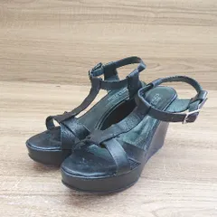 ◇ SHOE BIZ COPENHAGEN シュービズコペンハーゲン ストラップ 厚底 サンダル サイズ38 ブラック レディース E  【1404240009783】