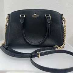 【美品】COACH コーチ 2WAY ショルダーバッグ ハンドバッグ ブラック レザー