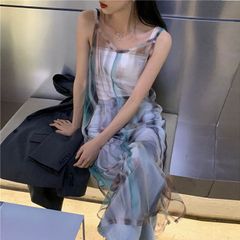 グリーンロングシアーキャミソール シアーカットソー シースルーインナー