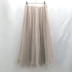 ◇ Θ LILLIAN CARAT シアー素材 ウエストゴム ロング フレア スカート サイズ 2 ブラウン系 レディース E  【1502030038927】