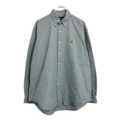 RALPH LAUREN ラルフローレン MARLOWE ボタンダウン 長袖シャツ グレー(メンズ L)中古 古着 U6368