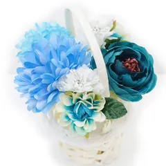 髪飾り 成人式 振袖 袴 ５点セット 水色 花籠 大人 浴衣 かんざし 簪 卒業式 フォーマル 結婚式 花飾り ブライダル 手作り W38 W303-289 髪飾り 青 n812　WSi