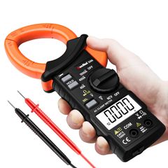 新品 デジタル クランプメーター 4000カウント テスター AC電流 AC|DC電圧 抵抗 ダイオード 導通 NCV機能付き 過負荷保護付き 安全認証済み 家庭/DIY/電工/実験/工場/プロ用 日本語説明書付き（ブラック）