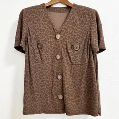 #snc GKITALIYA 伊太利屋 ジャケット 7 茶 ひょう柄 半袖 レディース [853165]のサムネイル