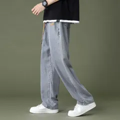 種類42：2XL/J：657ブルー-655ブラック メンズ ファッション 服 オシャレ シンプル 大人 かっこいい 大きいサイズ ストリート 紳士服 テンセル ジーンズ 夏 薄手 ストレート ワイド レッグ カジュアル パンツ アメリカン レトロ サマー