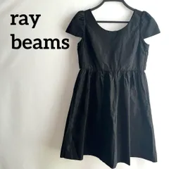 ray beamsレイビームスかわいい黒ブラックミニワンピース半袖リボンフレア