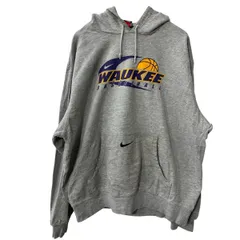 NIKE プリントスウェット パーカー L グレー ナイキ フーディー プルオーバー トップス 古着卸 アメリカ仕入 a708-6032