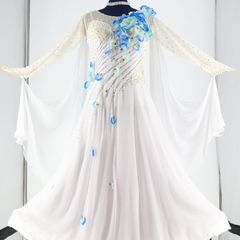 社交ダンス衣装】ホワイト 白樺ドレス ワンピース ドレス 白