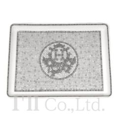 【新品同様】HERMES　エルメス　モザイク　ヴァンキャトル　スクエアプレート　035089P　陶器　プラチナ　シルバー　テーブルウェア　インテリア食器　モザイク24　角皿　平皿　プレイト　トレー 　PM【74899】