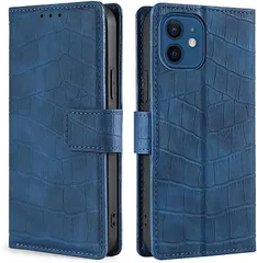 DEMUXI iPhone ケース 手帳型 携帯電話カバー 財布型 カード収納 スタンド機能 全面保護 衝撃吸収 サイドマグネット付き(Blue,  iphone 13Pro)