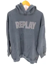 リプレイ REPLAY ダメージ加工ロゴプリントパーカー レディース JPN：のサムネイル